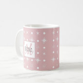 Süße Schneeflocken Name Monogramm Initial Weihnach Kaffeetasse (Vorderseite Links)
