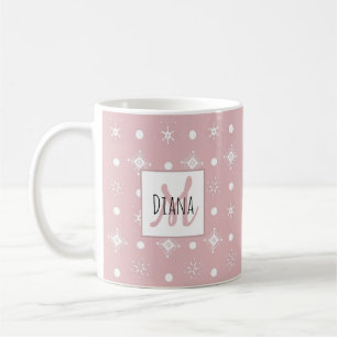 Süße Schneeflocken Name Monogramm Initial Weihnach Kaffeetasse