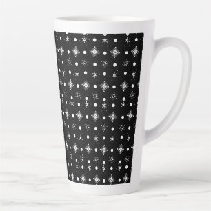Süße Schneeflocken Schwarz-Weiß-Muster-Illustratio Milchtasse