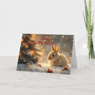 Süße Schneehäschen-Weihnachtskarte, Grußkarte zum Dankeskarte