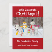 Süße Schneemann-Familie Weihnachten Namen hinzufüg (Vorderseite)