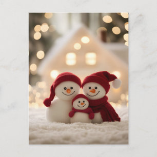 Süße Schneemann-Familie Winter Weihnachten