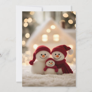 Süße Schneemann-Familie Winter Weihnachten