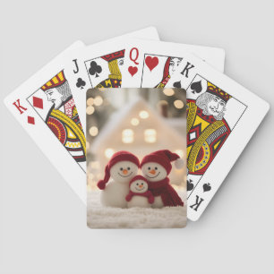 Süße Schneemann-Familie Winter Weihnachten Spielkarten
