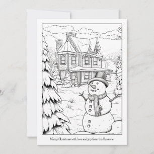 Süße Schneemann-Familien-Heim-Kunst-Malbuch Weihna Feiertagskarte