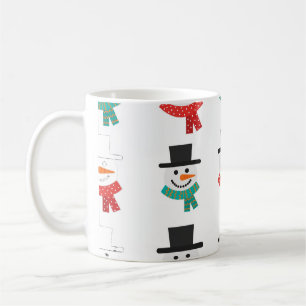 Süße Schneemann-Gesichter Weihnachtsmuster Kaffeetasse