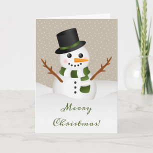 Süße Schneemann-Illustration Personalisierbares We Feiertagskarte