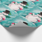 Süße Schneemann Mädchen Geschenkpapier (Ecke)