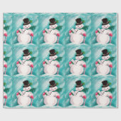 Süße Schneemann Mädchen Geschenkpapier (Flach)