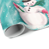 Süße Schneemann Mädchen Geschenkpapier (Rolleneckpunkt)