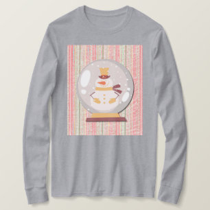 Süße Schneemann-Schneekugel-Kunst auf T-Shirt