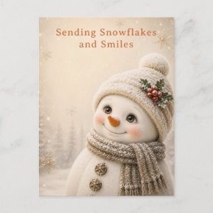 Süße Schneemann-Weihnachtsgrußkarte Feiertagspostkarte