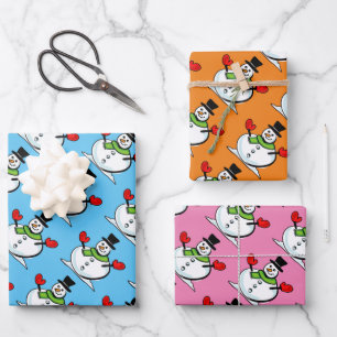 Süße Schneemann-Weihnachtspapierbögen Geschenkpapier Set