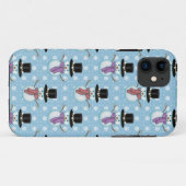Süße Schneemänner auf hellblauem Muster Case-Mate iPhone Hülle (Rückseite (Horizontal))