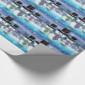 Süße Schneemänner Geschenkpapier (Ecke)