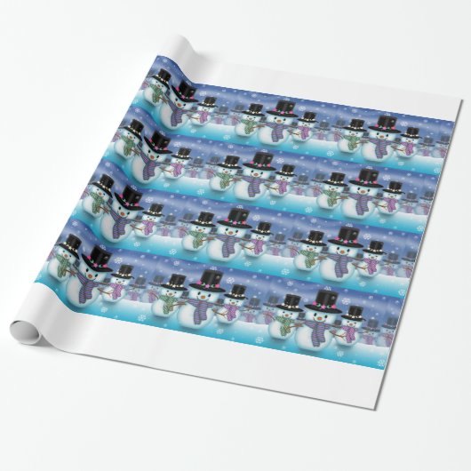 Süße Schneemänner Geschenkpapier (Ungerollt)