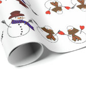 Süße Schneemänner Weihnachten Geschenkpapier (Rolleneckpunkt)