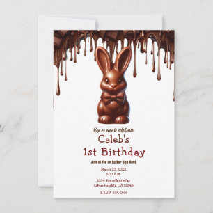 Süße Schokoladen-Fliege Osterhase 1. Geburtstag Einladung