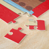 Süße Schokoladen-Geburtstagstorte: Rot Puzzle (Seite)