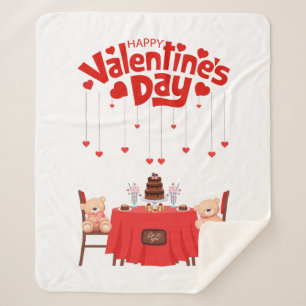 Süße Schokoladen-Herzen-Teddybären zum Valentinsta Sherpadecke