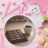 Süße Schokoladenriegel und Coffee Cup individuell Pappteller (Party)