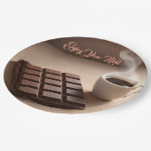 Süße Schokoladenriegel und Coffee Cup individuell Pappteller (Schrägansicht)