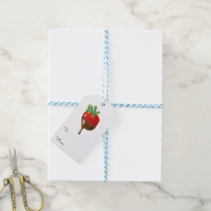 Süße Schokoladenüberzogene Erdbeere  Geschenkanhänger