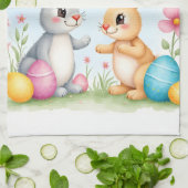 Süße schöne Osterhasen moderne Kollektion Geschirrtuch (Gefaltet)