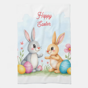Süße schöne Osterhasen moderne Kollektion Geschirrtuch