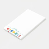 Süße Schul-Symbole personalisierter Lehrer Post-it Klebezettel (angewinkelt)
