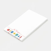 Süße Schul-Symbole personalisierter Lehrer Post-it Klebezettel (angewinkelt)