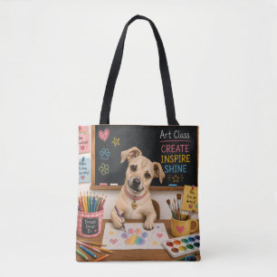 Süße Schulhund-Malerei Wasserfarben-Illustration Tasche