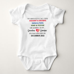Süße Schwangerschafts-Offenbarung für Großeltern Baby Strampler