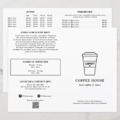 Süße Schwarz-Weiß-Kaffeetasse Kaffeehaus-Menü (Vorne/Hinten)