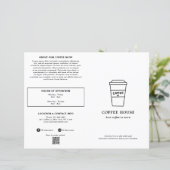 Süße Schwarz-Weiß-Kaffeetasse Kaffeehaus-Menü (Stehend Vorderseite)