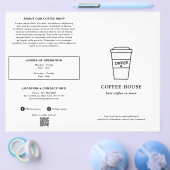 Süße Schwarz-Weiß-Kaffeetasse Kaffeehaus-Menü Flyer (Einzeln)