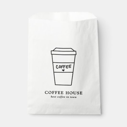 Süße Schwarz-Weiß-Kaffeetasse Kaffeesalon Geschenktütchen (Vorderseite)