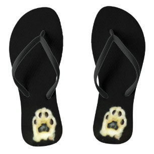 Süße Schwarz-Weiß-Katzenpfoten Badesandalen