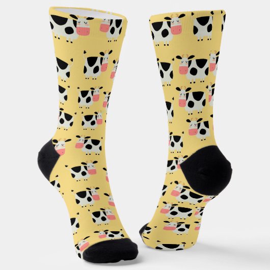 Süße Schwarz-Weiß-Kühe Socken (Gewinkelt)