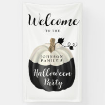 Süße Schwarz-Weiß-Kürbis-Halloween-Party-Willkomme