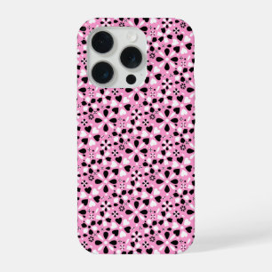Süße schwarz-weiße Blumen iPhone-Hülle iPhone 15 Pro Hülle