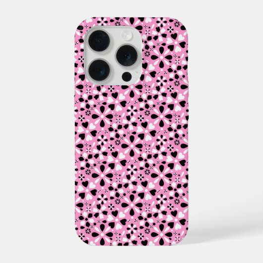 Süße schwarz-weiße Blumen iPhone-Hülle iPhone Hülle (Rückseite)