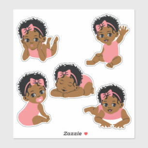 Süße schwarze afroamerikanische Baby-Mädchen-Aufkl Aufkleber