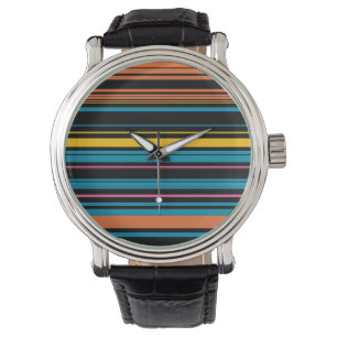 Süße schwarze blaue Streifen Armbanduhr