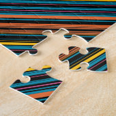 Süße schwarze blaue Streifen Puzzle (Seite)