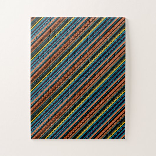 Süße schwarze blaue Streifen Puzzle (Vertikal)