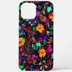 Süße schwarze bunte abstrakte Blumen Case-Mate iPhone Hülle