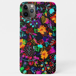 Süße schwarze bunte abstrakte Blumen Case-Mate iPhone Hülle