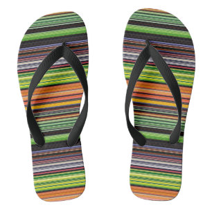 Süße schwarze bunte Streifen Badesandalen