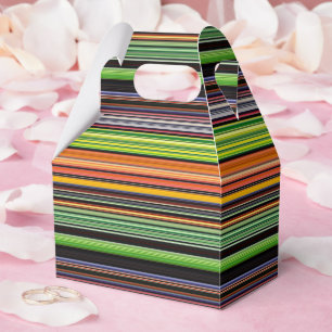 Süße schwarze bunte Streifen Geschenkschachtel